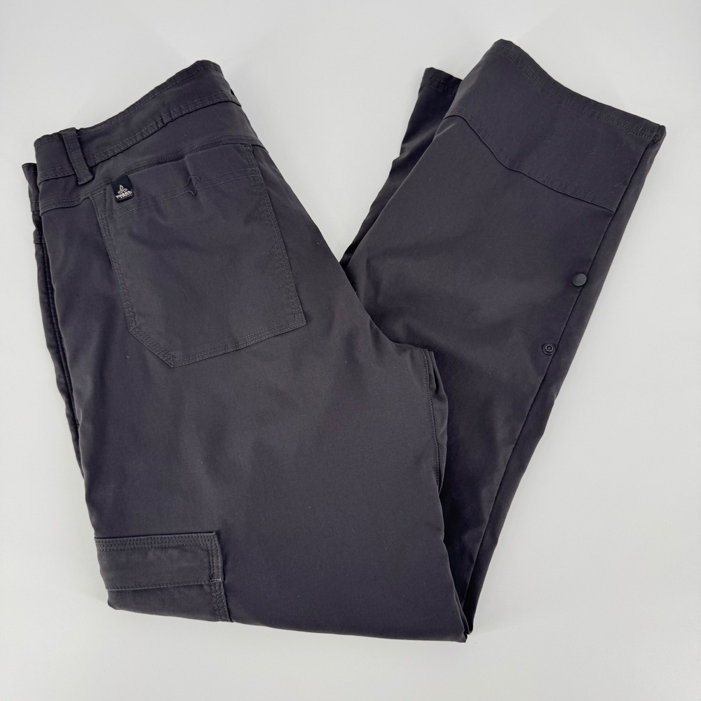 prAna Women's Cargo Hiking Pants Gray Stretch Utility‎ Outdoor Size M